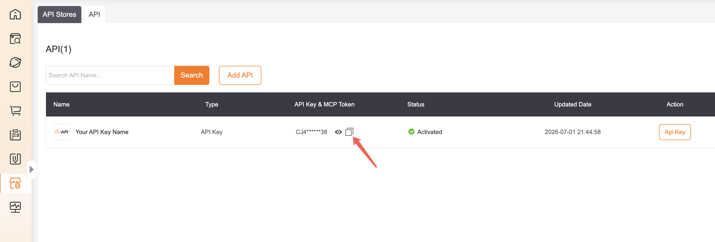 Step 4 - copy API Key